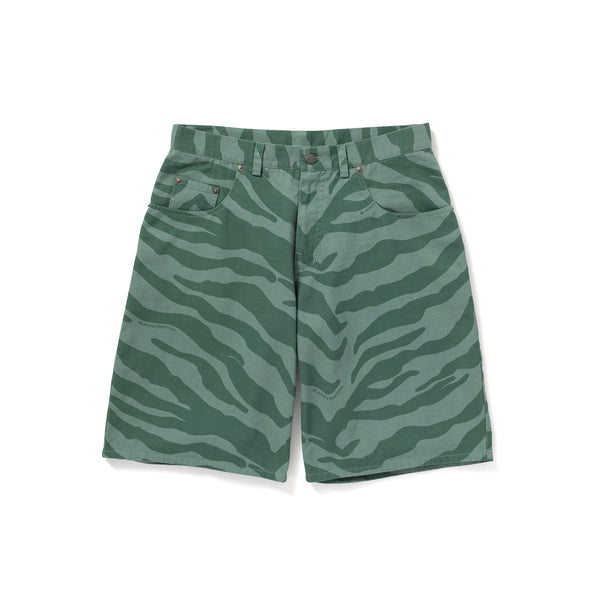 ZEBRA STRIPED SHORTS GREEN