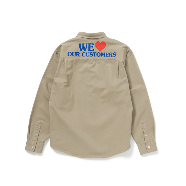 Laundromat Long Sleeve Shirt, Beige