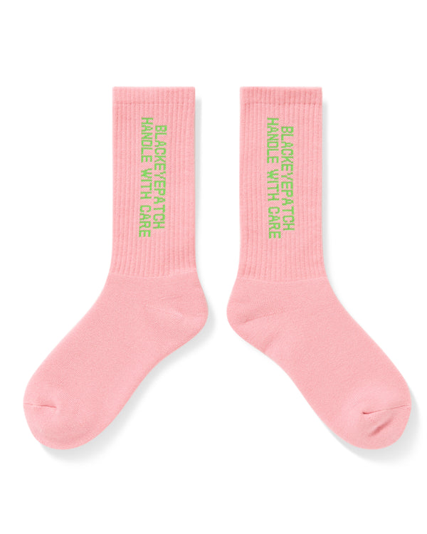 HANDLE WITH CARE SOCKS PINK