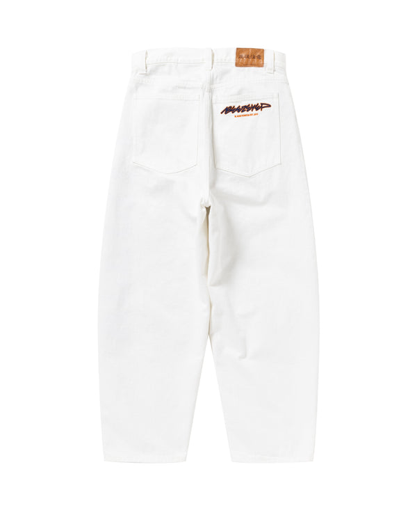 BEEZ-EYE-P EXTRA BAGGY JEANS WHITE