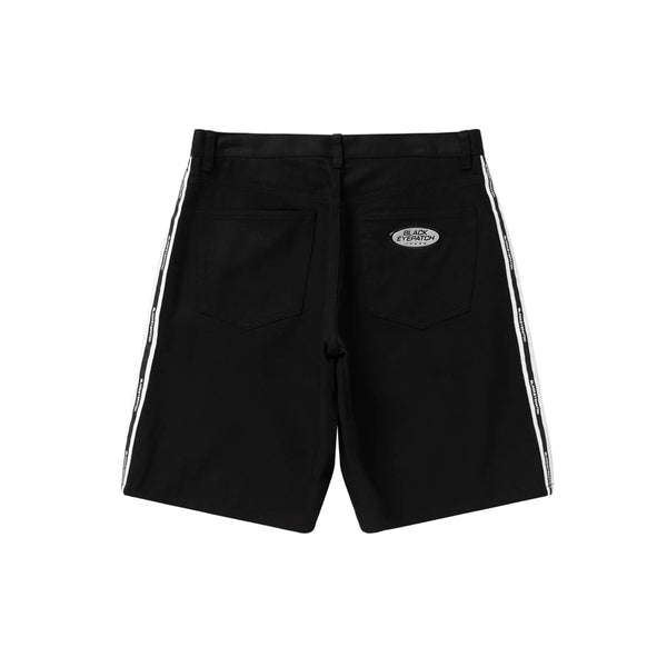 JEANS LOGO REFLECTOR PATCH SHORTS BLACK