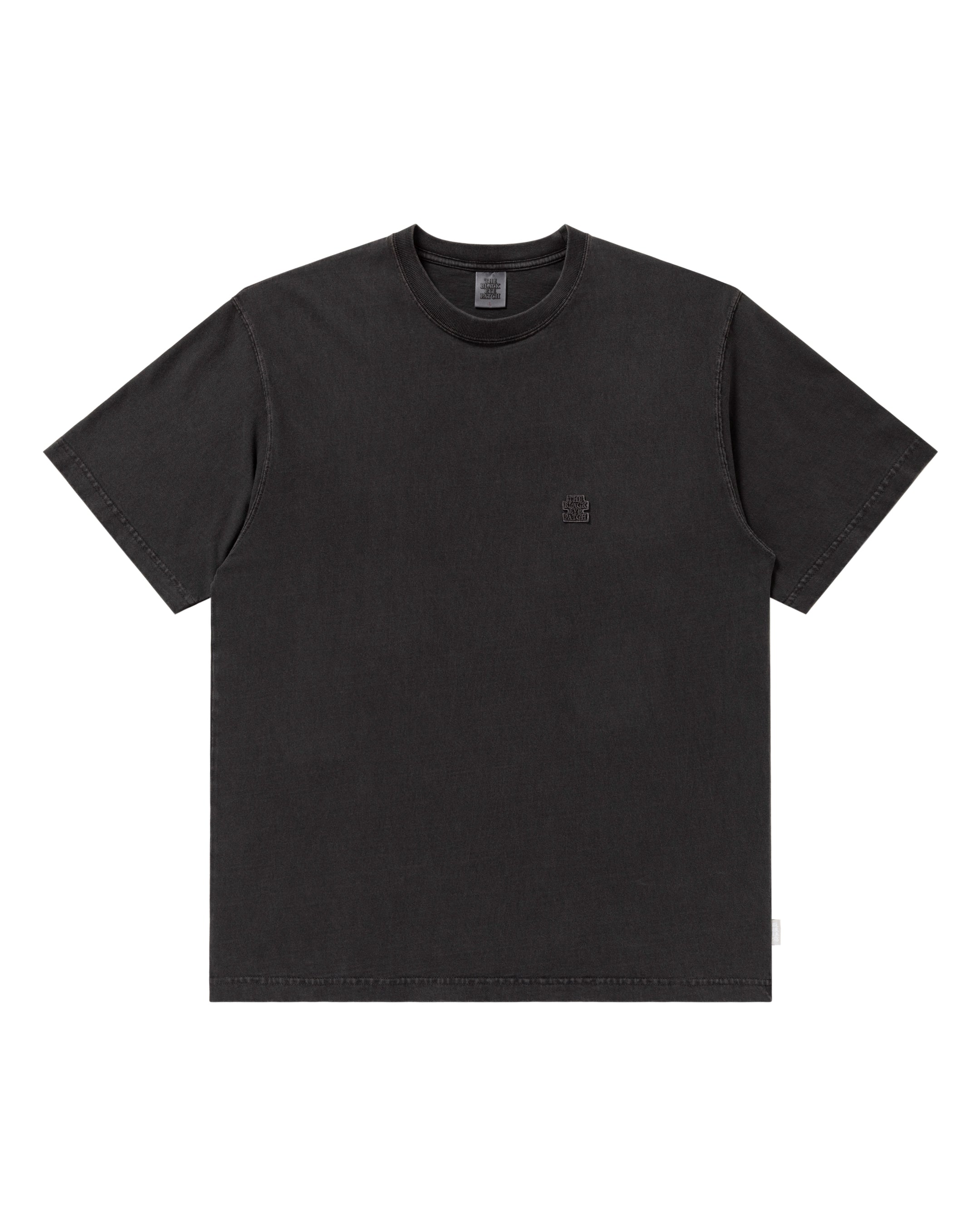 PIGMENT DYED SMALL OG LABEL TEE BLACK - Tシャツ/カットソー(半袖/袖