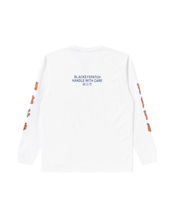 HANDLE WITH CARE L/S TEE WHITE