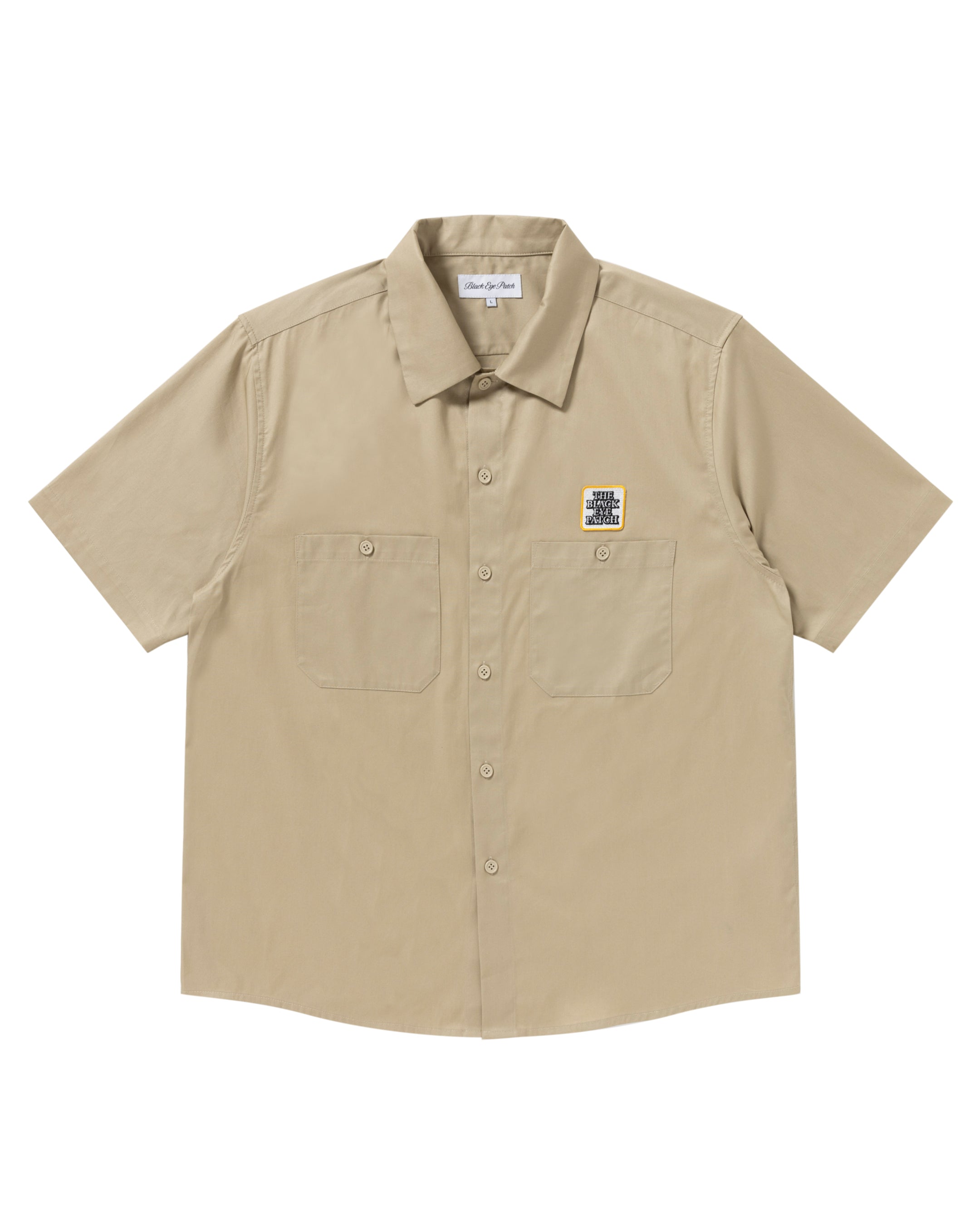 LABEL PACK S/S WORK SHIRT BEIGE – BlackEyePatch