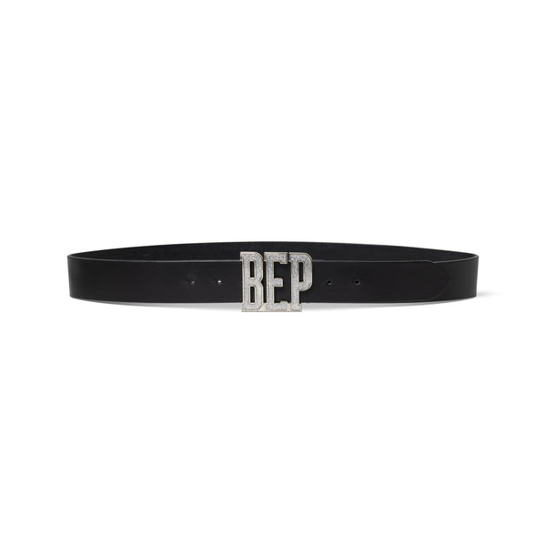 GLITTERED LETTERS BELT BLACK