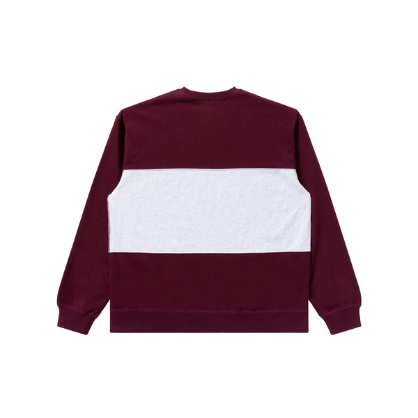 SWEET CIGAR BORDERED CREW SWEAT RED