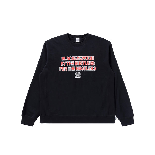 HUSTLER‘S STATEMENT CREW SWEAT BLACK