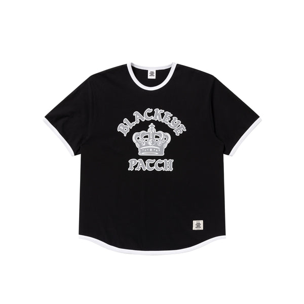 CROWN LOGO RIBBED TEE BLACK