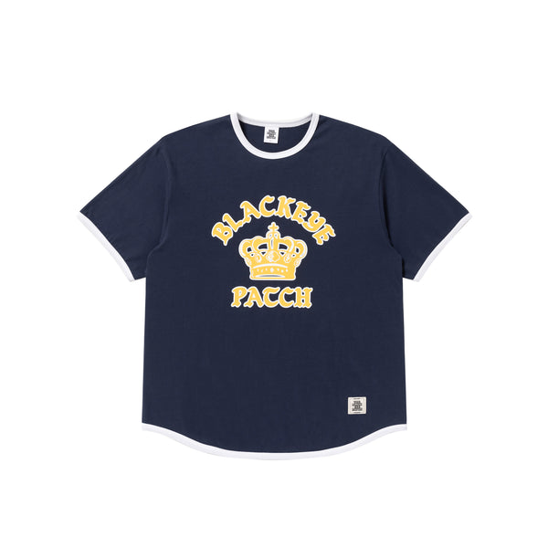 CROWN LOGO RIBBED TEE NAVY