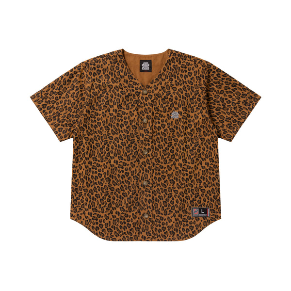 OG LABEL LEOPARD PATTERNED BASEBALL SHIRT