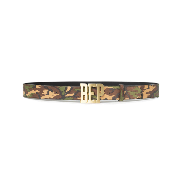 CAMOUFLAGE LEATHER LETTERS BELT