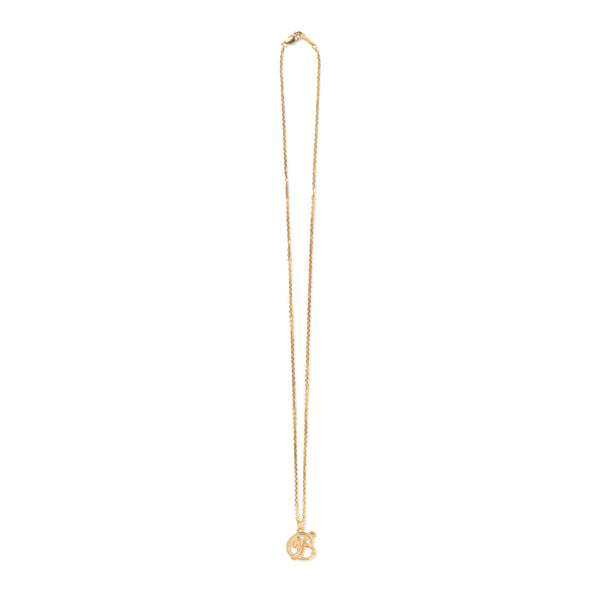 B EMBLEM CHAIN NECKLACE GOLD