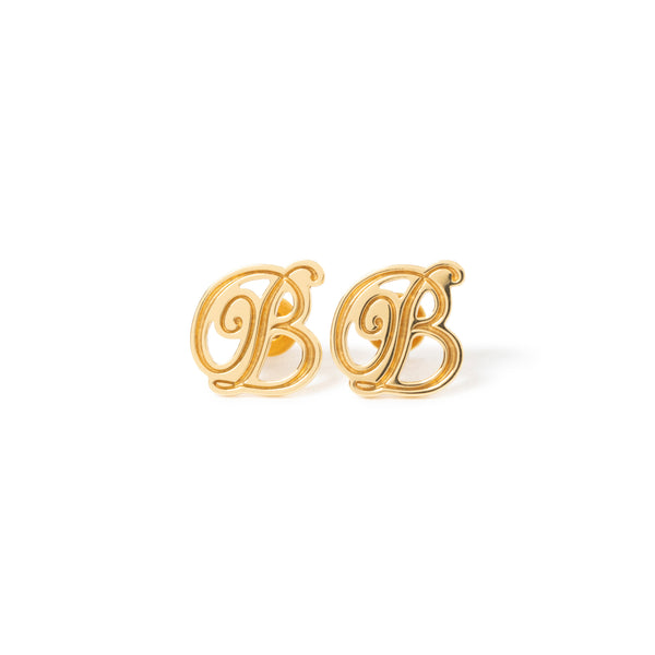 B EMBLEM EARRINGS GOLD