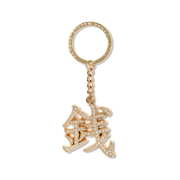 ZENI RHINESTONE KEYCHAIN GOLD