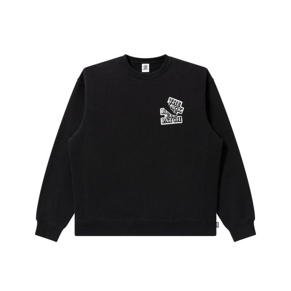 RIPPED APART OG LABEL CREW SWEAT BLACK