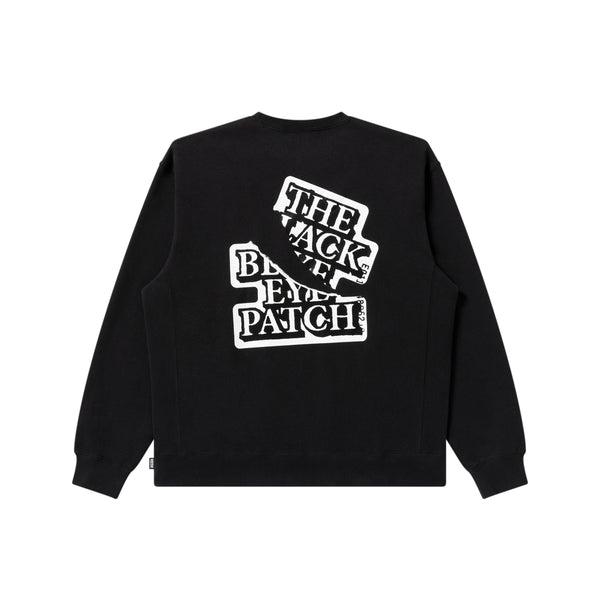 RIPPED APART OG LABEL CREW SWEAT BLACK