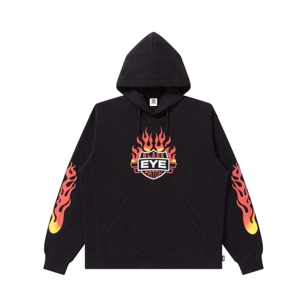 FLAME RIDER LOGO HOODIE BLACK