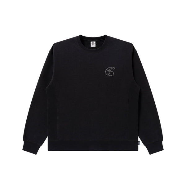 RHINESTONE B EMBLEM CREW SWEAT