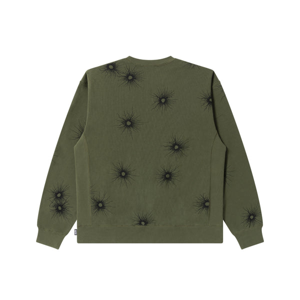 GUNSHOT STENCIL LOGO CREW SWEAT OLIVE