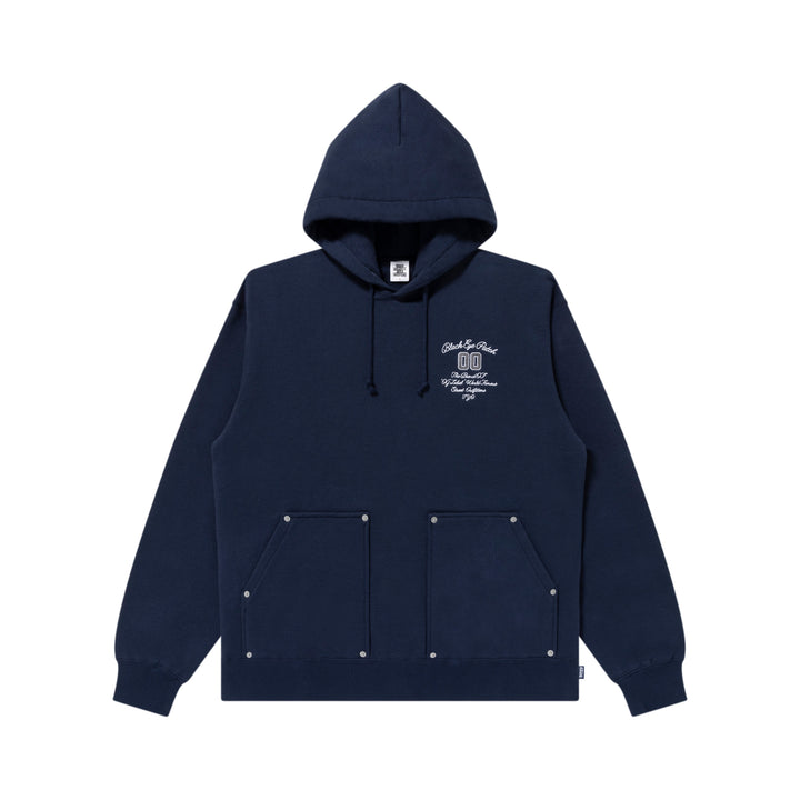 Brand Statement Double Pocket Hoodie, Navy