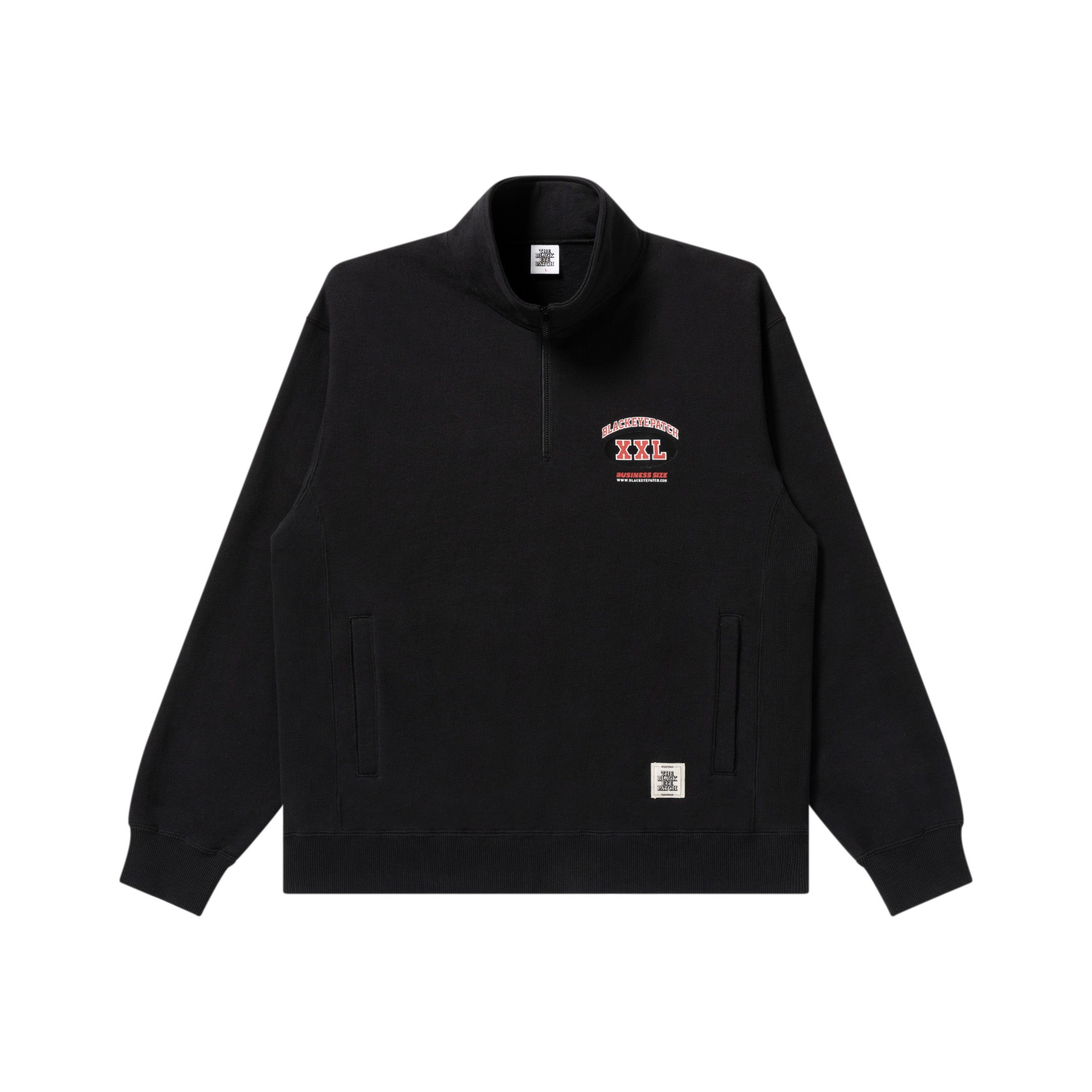 Business Size Half Zip Sweatshirt, Black – BlackEyePatch