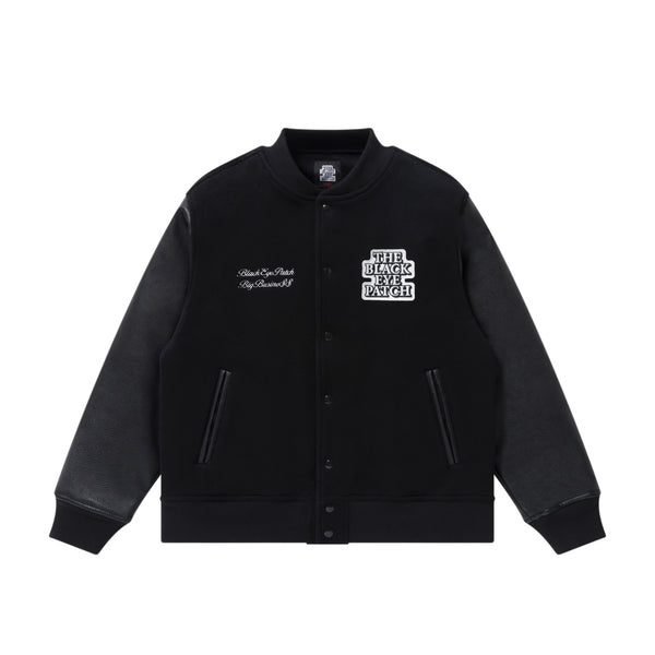 LABEL PACK PATCHED STADIUM JACKET BLACK