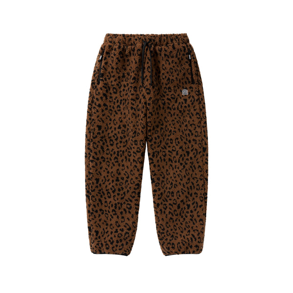 OG LABEL LEOPARD BOA FLEECE PANTS