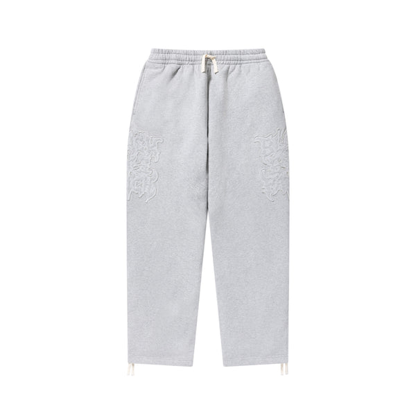 METAL LOGO FABRIC-STITCHED SWEAT PANTS HEATHER GRAY