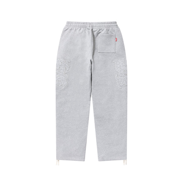 METAL LOGO FABRIC-STITCHED SWEAT PANTS HEATHER GRAY