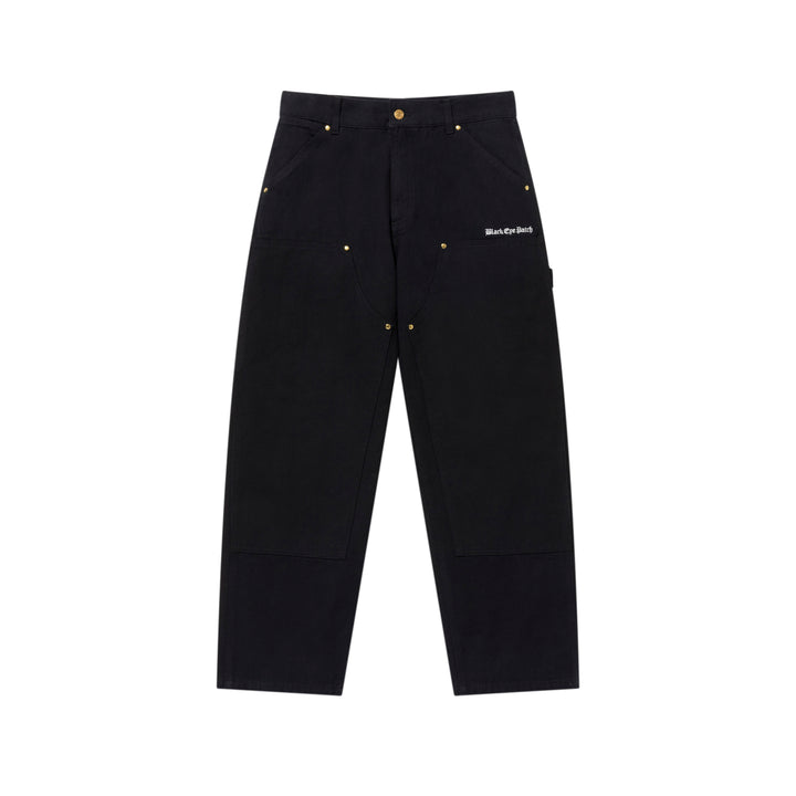 OE LOGO DOUBLE KNEE DUCK PANTS BLACK