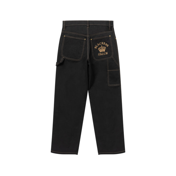 CROWN LOGO PAINTER PANTS BLACK