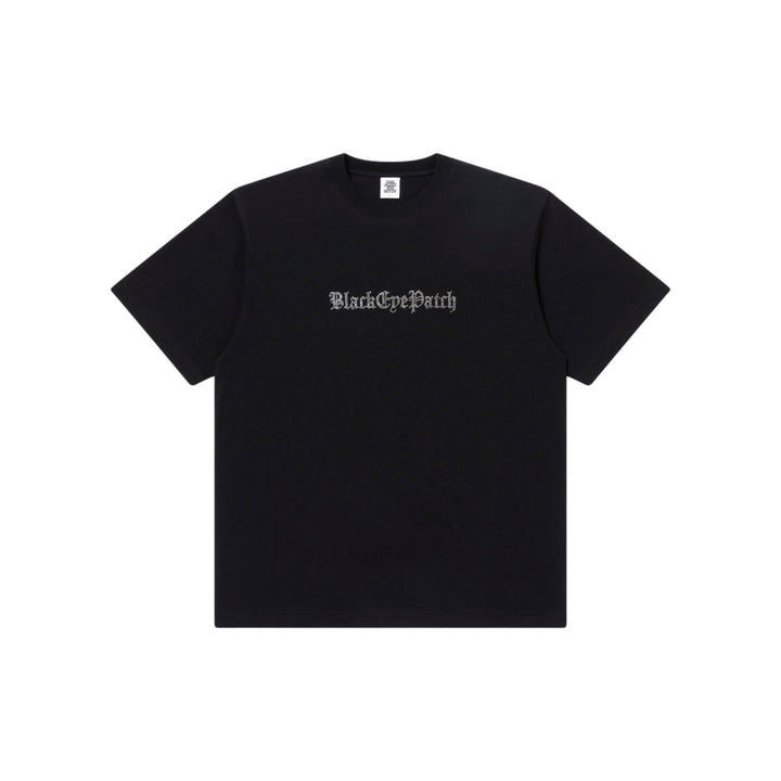 RHINESTONED OE TEE BLACK