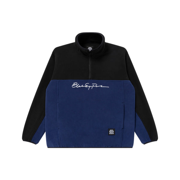 AUTOGRAPH LOGO HALF ZIP 2 TONE FLEECE NAVY