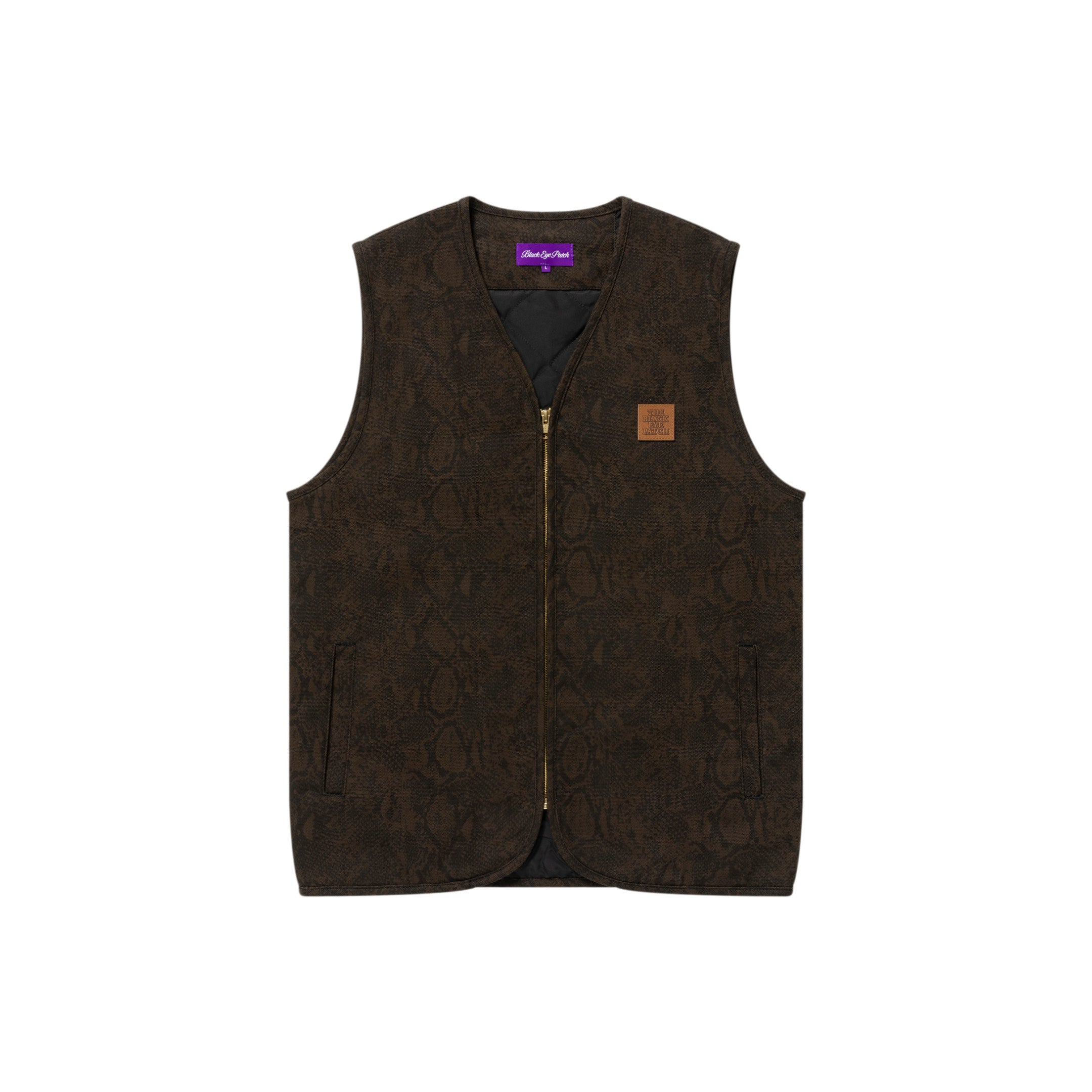 PYTHON PATTERNED DUCK VEST OLIVE – BlackEyePatch
