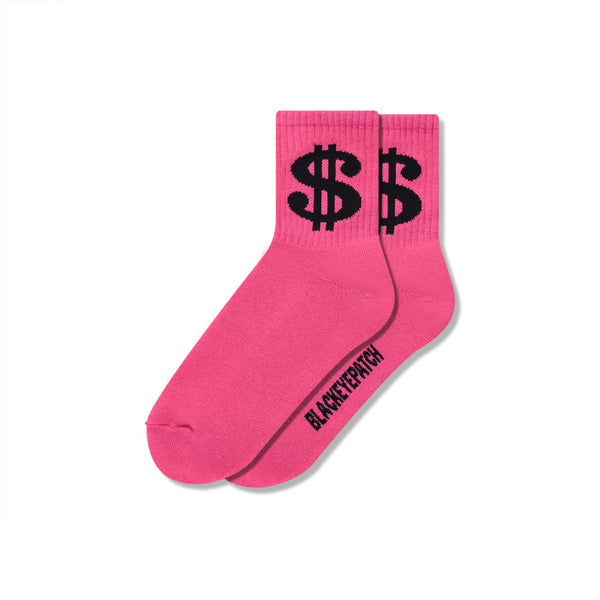DOLLAR SIGN SOCKS PURPLE