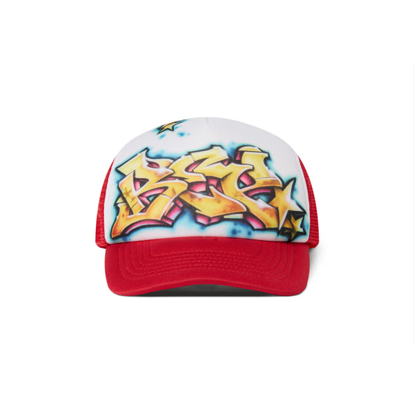 GRAFFITI MESH CAP WHITE/RED