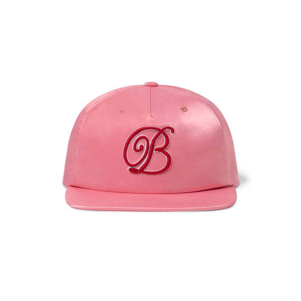 B EMBLEM SATIN CAP PINK