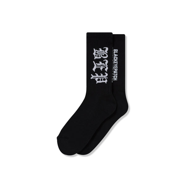 3 LETTER OE SOCKS BLACK