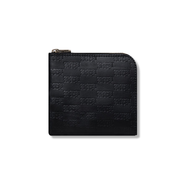 3 LETTER OE EMBOSSED LEATHER WALLET BLACK