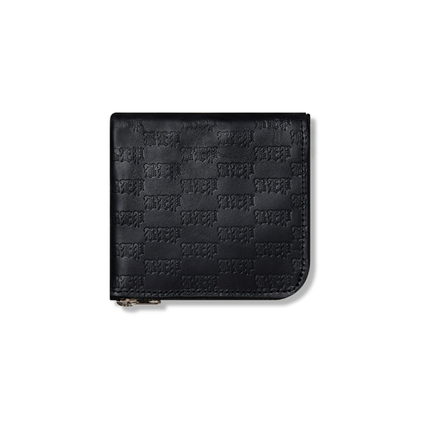 3 LETTER OE EMBOSSED LEATHER WALLET BLACK