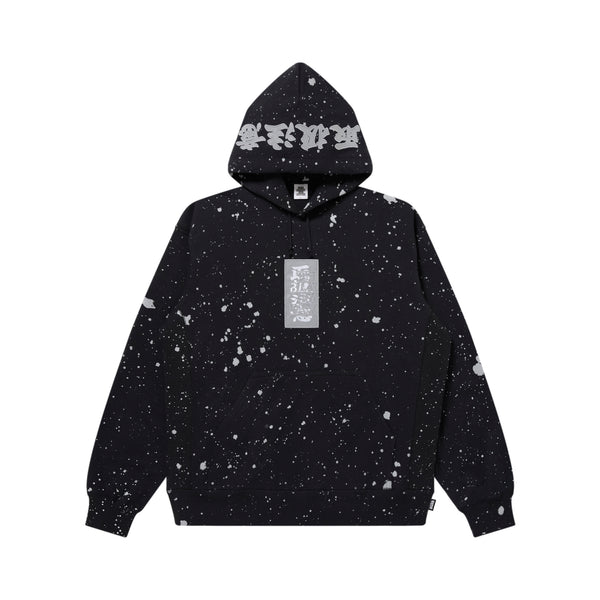 SPLATTERED REFLECTOR HWC LABEL HOODIE BLACK