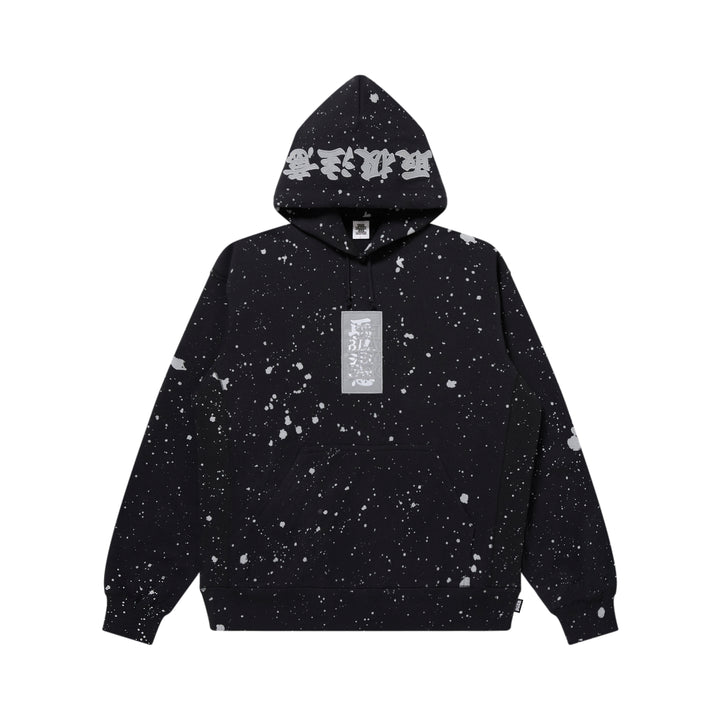 SPLATTERED REFLECTOR HWC LABEL HOODIE BLACK