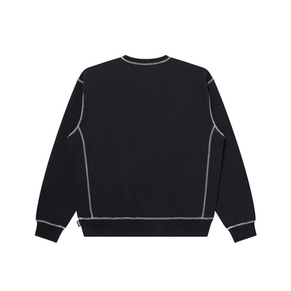 METAL LOGO STITCHED CREW SWEAT BLACK/WHITE