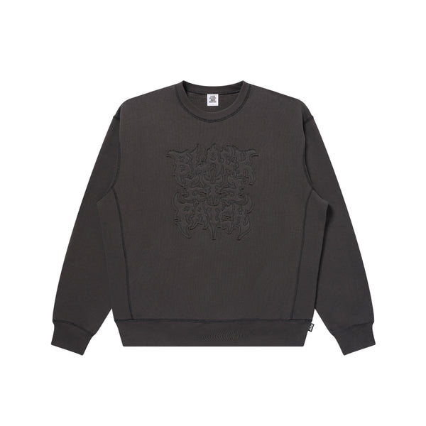 METAL LOGO STITCHED CREW SWEAT CHARCOAL
