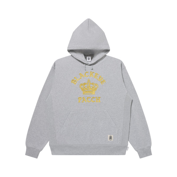 CROWN LOGO EMBROIDERED HOODIE HEATHER GRAY
