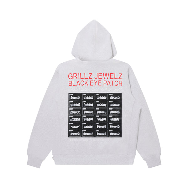 GRILLZ JEWELZ GOLDTEETH HOODIE ASH
