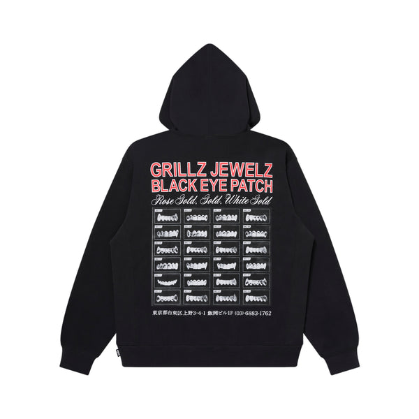 GRILLZ JEWELZ GOLDTEETH HOODIE BLACK