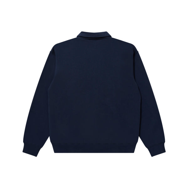 JPN FLAG EMBROIDERED HALF ZIP SWEAT NAVY