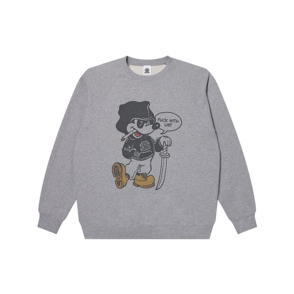 BOOTLEG RAT CREW SWEAT HEATHER GRAY