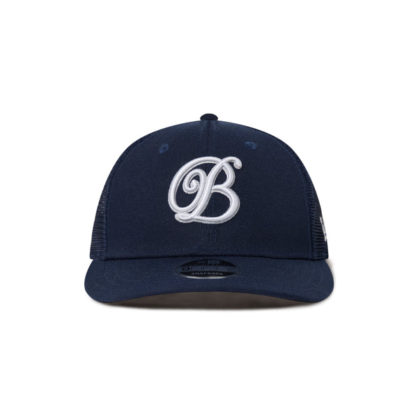 B EMBLEM NEW ERA MESH CAP NAVY